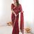 Maroon color twill net fabric ethnic and girlie ceremonial saree for girls