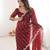 Maroon color twill net fabric ethnic and girlie ceremonial saree for girls