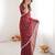 Maroon color twill net fabric ethnic and girlie ceremonial saree for girls