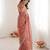 Peach color twill net fabric ethnic and girlie ceremonial saree for girls