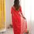 Red color twill net fabric ethnic and girlie ceremonial saree for girls