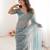 Sky blue color twill net fabric ethnic and girlie ceremonial saree for girls