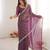 Wine color twill net fabric ethnic and girlie ceremonial saree for girls