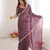 Wine color twill net fabric ethnic and girlie ceremonial saree for girls