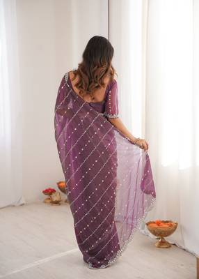 Wine twill net ethnic and girlie ceremonial saree girls 2