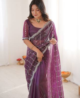 Wine twill net ethnic and girlie ceremonial saree girls 3