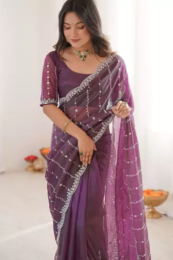 Wine twill net ethnic and girlie ceremonial saree girls
