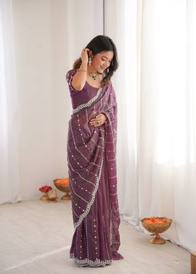 Wine twill net ethnic and girlie ceremonial saree girls 5