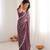 Wine color twill net fabric ethnic and girlie ceremonial saree for girls