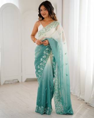 Rama crunchy sequins work style ceremonial saree 1