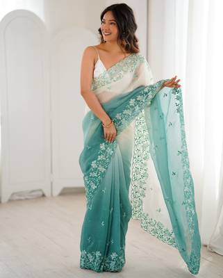 Rama crunchy sequins work style ceremonial saree 2