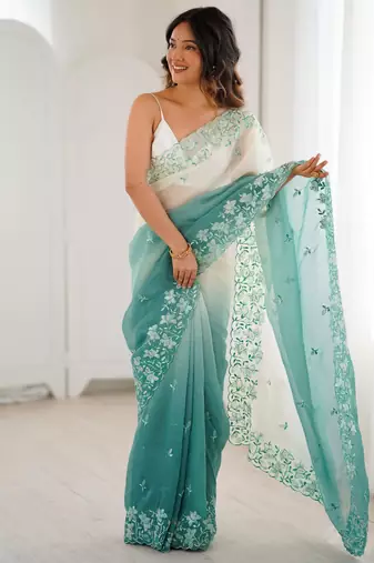 Rama crunchy sequins work style ceremonial saree