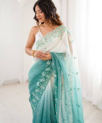 Rama crunchy sequins work style ceremonial saree 3