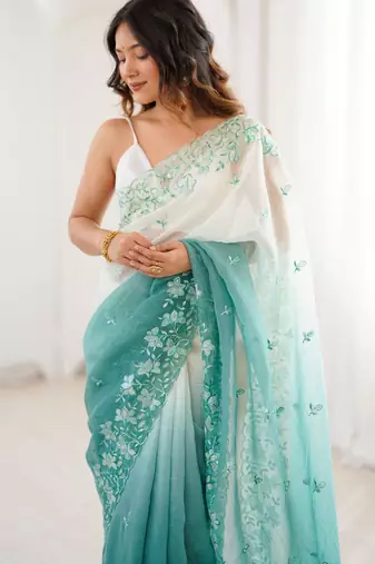 Rama crunchy sequins work style ceremonial saree
