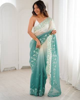 Rama crunchy sequins work style ceremonial saree 4