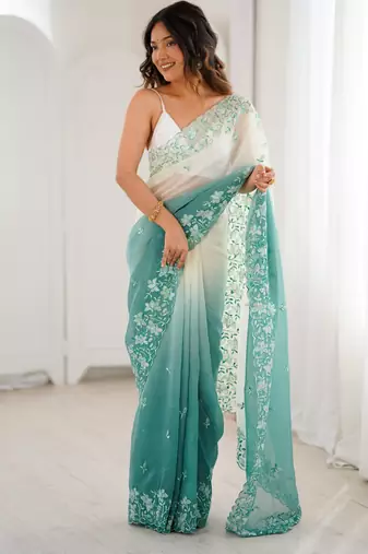 Rama crunchy sequins work style ceremonial saree