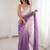 Lavender color crunchy fabric beautiful sequins work bollywood style ceremonial saree