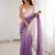 Lavender color crunchy fabric beautiful sequins work bollywood style ceremonial saree