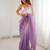Lavender color crunchy fabric beautiful sequins work bollywood style ceremonial saree