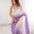 Lavender color crunchy fabric beautiful sequins work bollywood style ceremonial saree