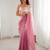 Pink color crunchy fabric beautiful sequins work bollywood style ceremonial saree