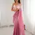 Pink color crunchy fabric beautiful sequins work bollywood style ceremonial saree