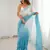 Sky blue color crunchy fabric beautiful sequins work bollywood style ceremonial saree