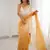 Yellow color crunchy fabric beautiful sequins work bollywood style ceremonial saree