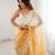 Yellow color crunchy fabric beautiful sequins work bollywood style ceremonial saree