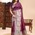 Purple color ethnic lichi silk fabric graceful woven designer saree