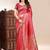 Red color ethnic lichi silk fabric graceful woven designer saree