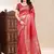 Red ethnic lichi silk fabric graceful woven designer saree