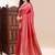 Red color ethnic lichi silk fabric graceful woven designer saree