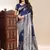 Blue color ethnic lichi silk fabric graceful woven designer saree