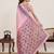 Pink color linen silk fabric beautiful partywear saree