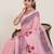 Pink color linen silk fabric beautiful partywear saree