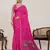 Pink color linen silk fabric ethnic partywear saree