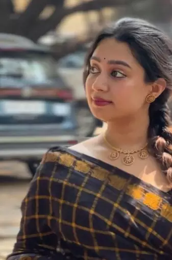 Black silk blend banarasi jaquard designer saree with blouse
