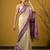 Handloom soft silk saree with zari woven motifs contrast traditional border