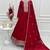 Dark red women heavy vichitra silk anarkali gown with embroidery zari & sequence work dupatta | fully flared party wear