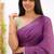 Wine soft linen slub jacuard work designer saree with blouse
