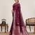 Maroon color designer woven work graceful partywear saree