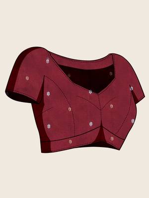 Maroon woven work graceful partywear saree 5