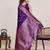 Violet color designer woven work graceful partywear saree