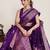 Violet color designer woven work graceful partywear saree
