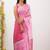 Pink soft linen slub jacuard work designer saree with blouse