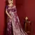 Purple color beautiful silk blend fabric woven designer ethnic ceremonial saree