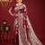 Maroon color beautiful silk blend fabric woven designer ethnic ceremonial saree