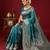Sea green color beautiful silk blend fabric woven designer ethnic ceremonial saree