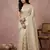 Cream blended cotton woven designer ceremonial sober looks saree